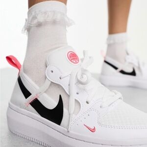 Nike Court Vision Alta sneakers in white & black size 10